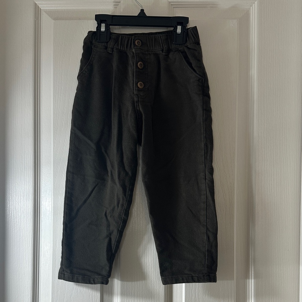 Zara Kids Dark Brown Button-Front Chinos